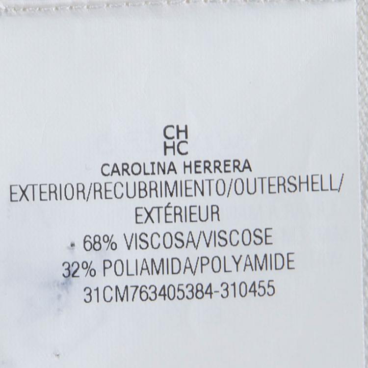 Pre Owned CH Carolina Herrera Off-White Knit Ruffle Detail Cropped Cardigan XS