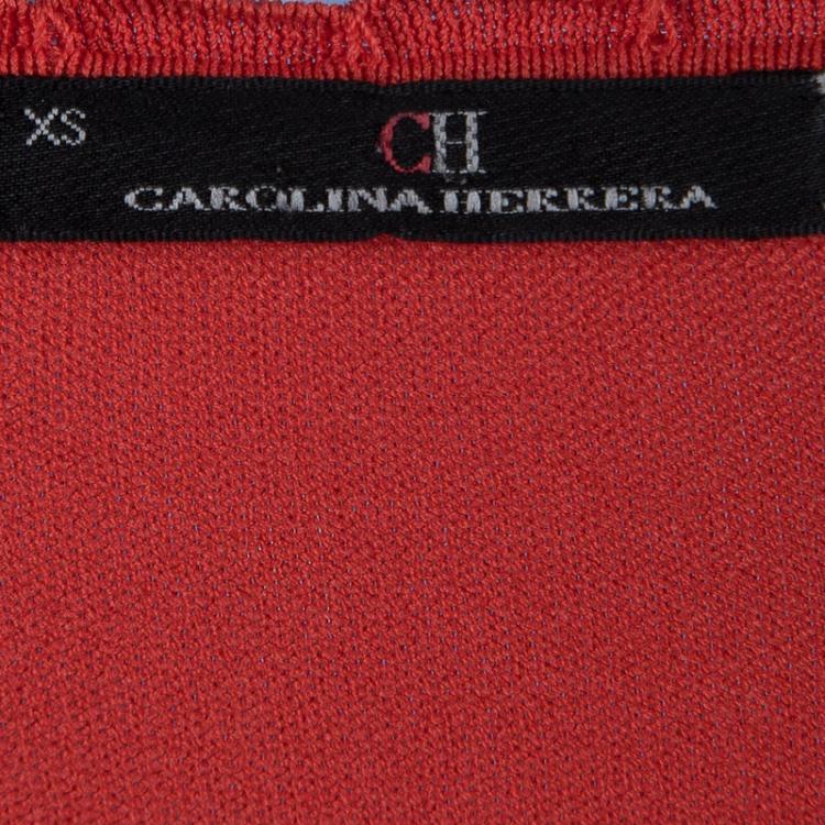 Pre Owned CH Carolina Herrera Red Sleeveless Fitted Dress XS