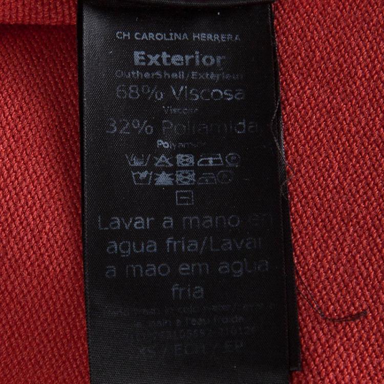 Pre Owned CH Carolina Herrera Red Sleeveless Fitted Dress XS