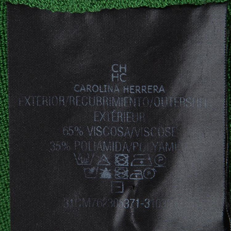 Pre Owned CH Carolina Herrera Green Knit Draped Front Sleeveless Top S