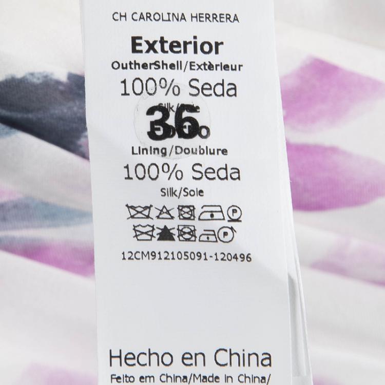 مملوكة مسبقًا CH Carolina Herrera Floral Printed Chiffon Ruched One Shoulder Maxi Dress M