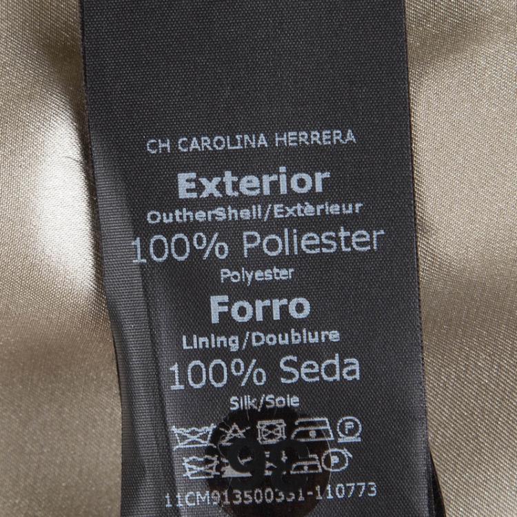 Pre Owned CH Carolina Herrera Black Scallop Lace Button Front Dress S