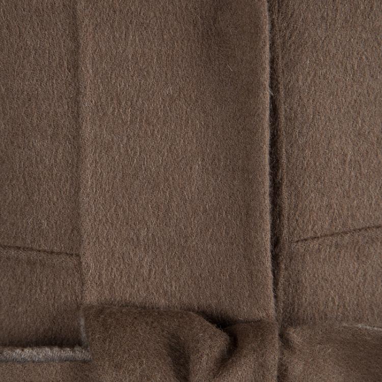 Pre Owned CH Carolina  Herrera Brown Cashmere Bow Detail Coat M