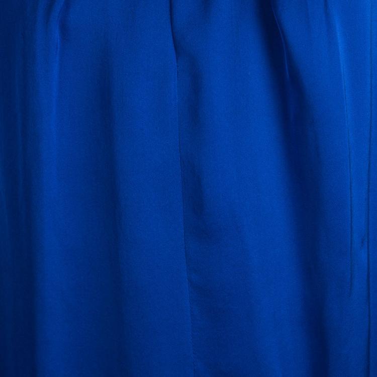Pre Owned CH Carolina Herrera Electric Blue Silk Sleeveless Top M
