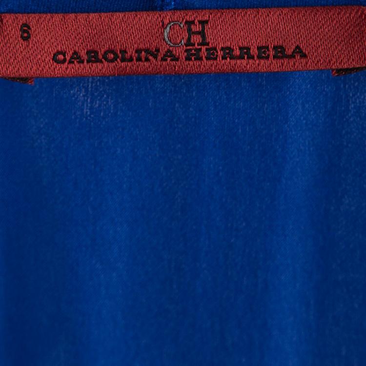 Pre Owned CH Carolina Herrera Electric Blue Silk Sleeveless Top M