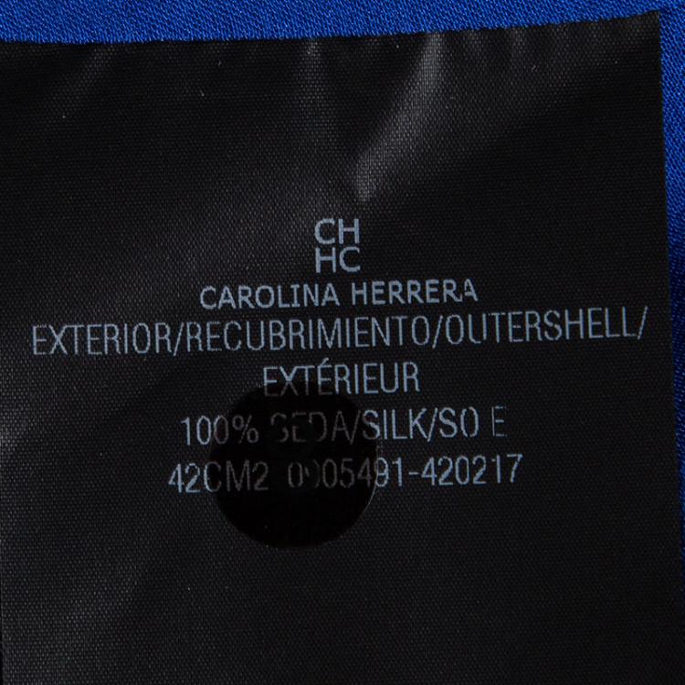 Pre Owned CH Carolina Herrera Electric Blue Silk Sleeveless Top M