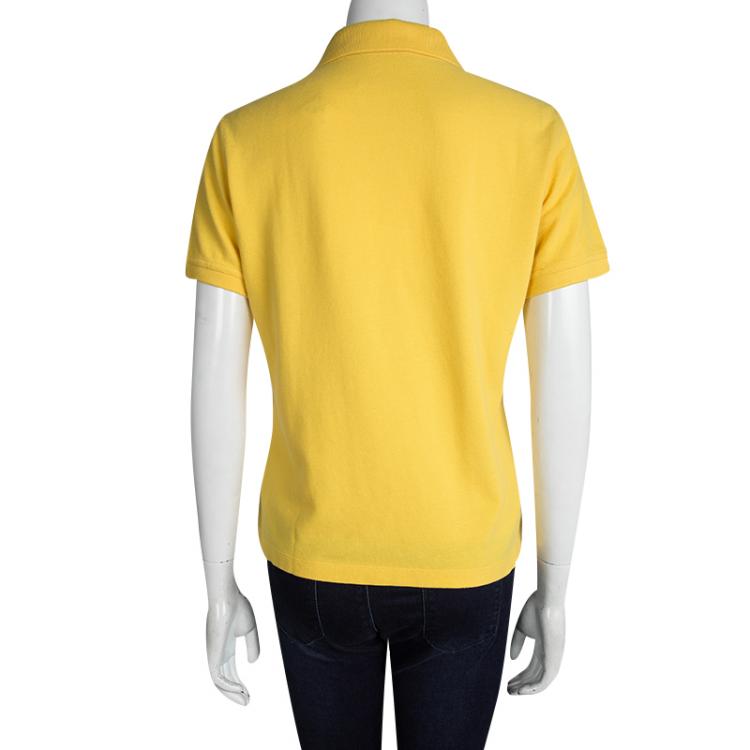 Pre Owned CH Carolina Herrera Yellow Short Sleeve Polo T-Shirt L