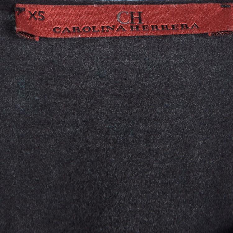 Pre Owned CH Carolina Herrera Black Bow Detail Sleeveless Top XS