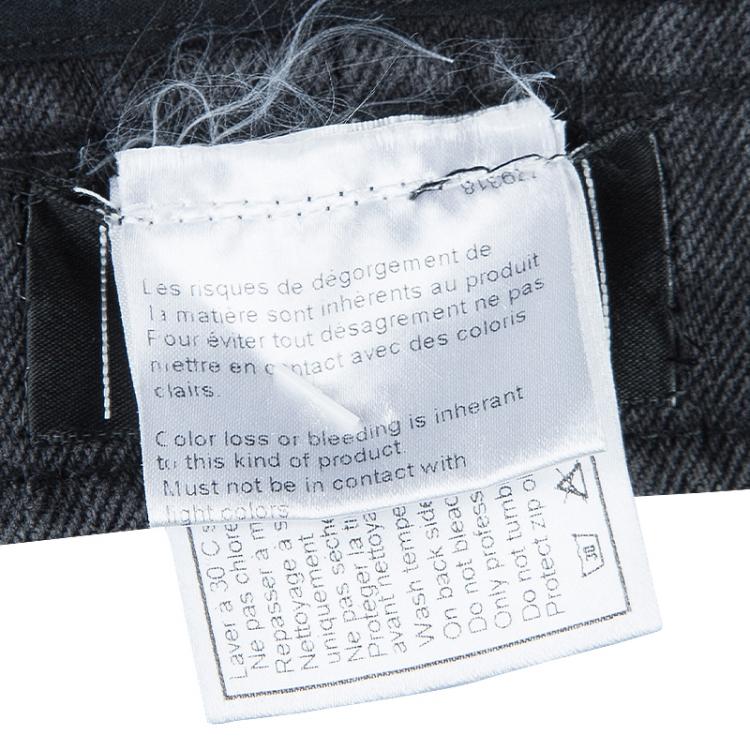 Pre Owned Chanel Grey Denim Flared High Waist Jeans M