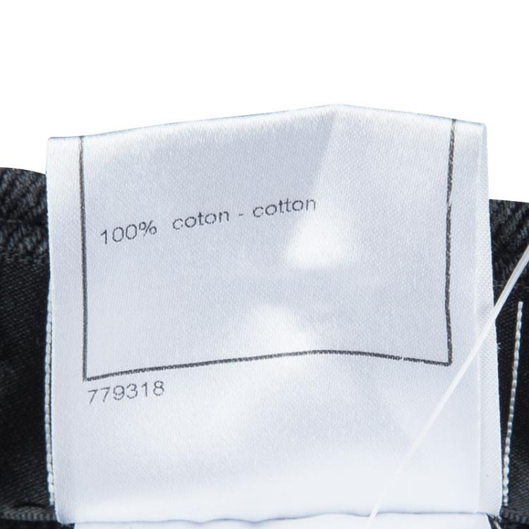 Pre Owned Chanel Grey Denim Flared High Waist Jeans M