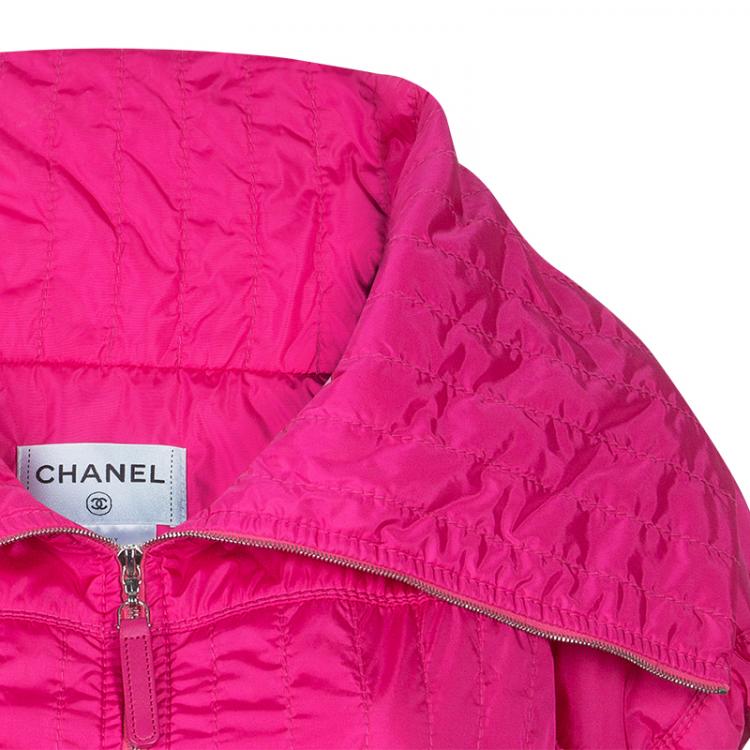 Pre Owned Chanel Pink Down Sleeveless Jacket L