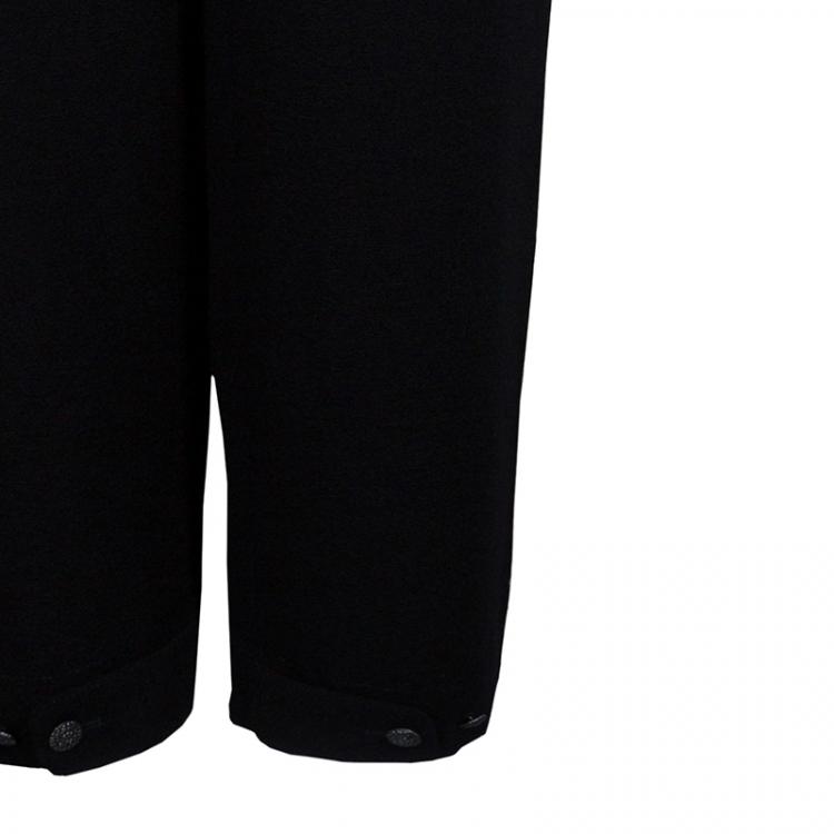 Pre Owned Chanel Black Tweed Trousers M