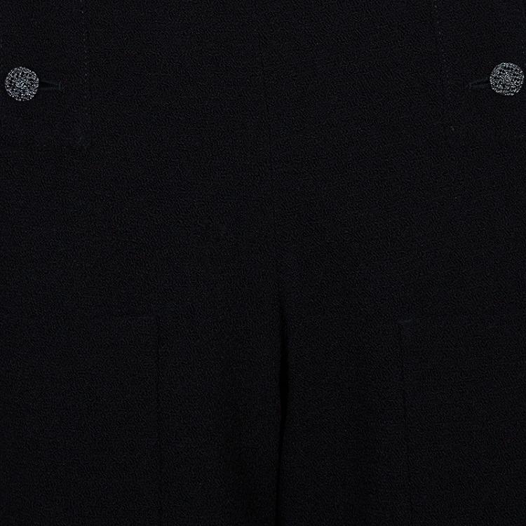Pre Owned Chanel Black Tweed Trousers M