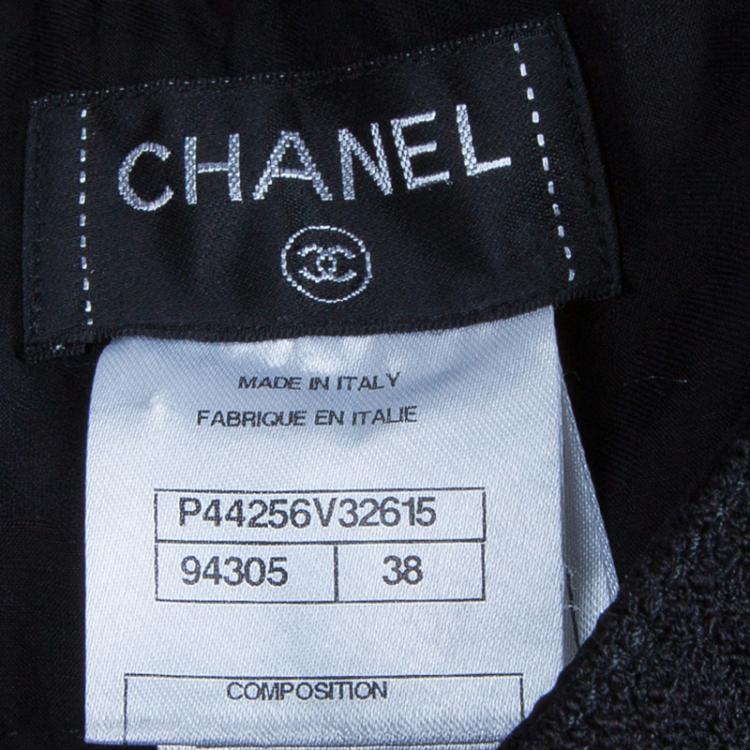 Pre Owned Chanel Black Tweed Trousers M