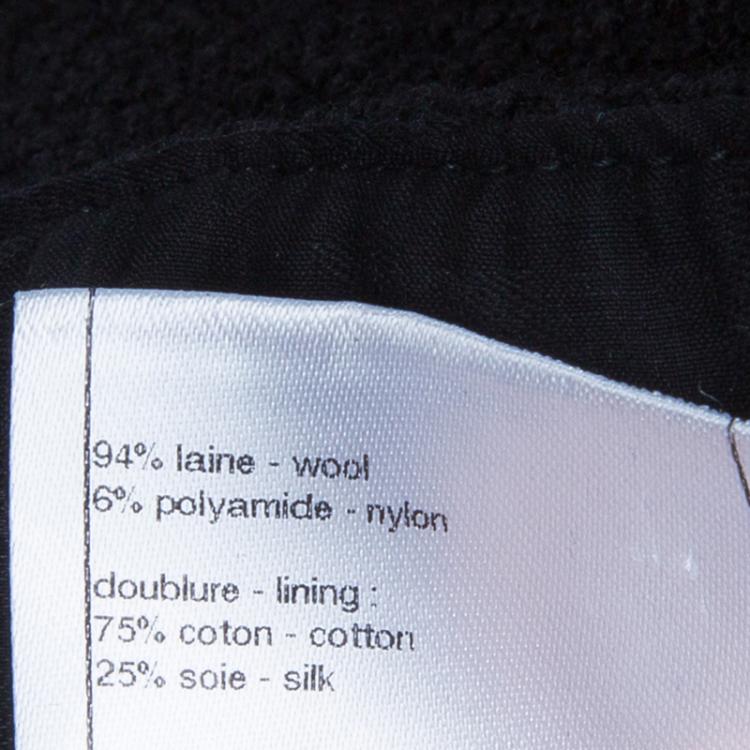Pre Owned Chanel Black Tweed Trousers M