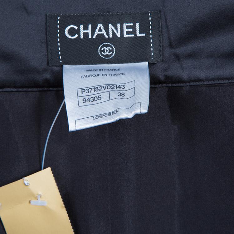 Pre Owned Chanel Black Silk Skirt M