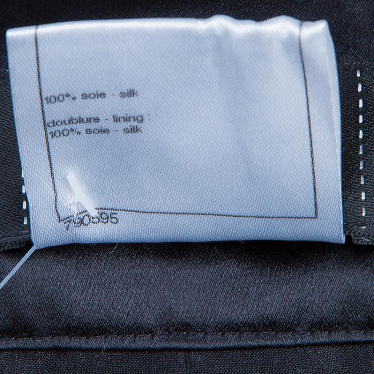 Pre Owned Chanel Black Silk Skirt M