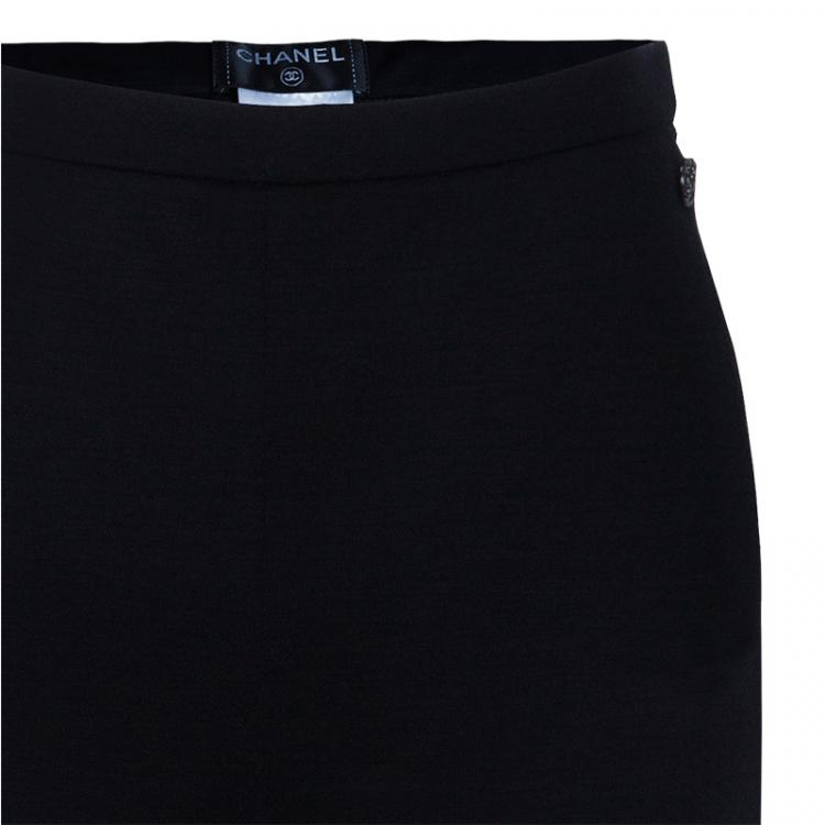Pre Owned Chanel Black CC Trousers M