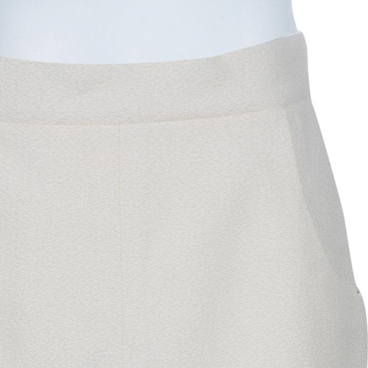 Pre Owned Chanel Off-white Tweed Skirt Suit M