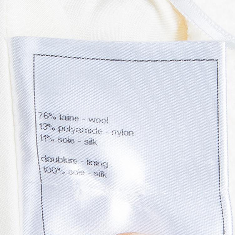 Pre Owned Chanel Off-white Tweed Skirt Suit M