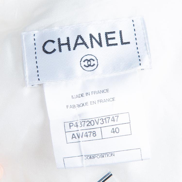 Pre Owned Chanel Off-white Tweed Skirt M