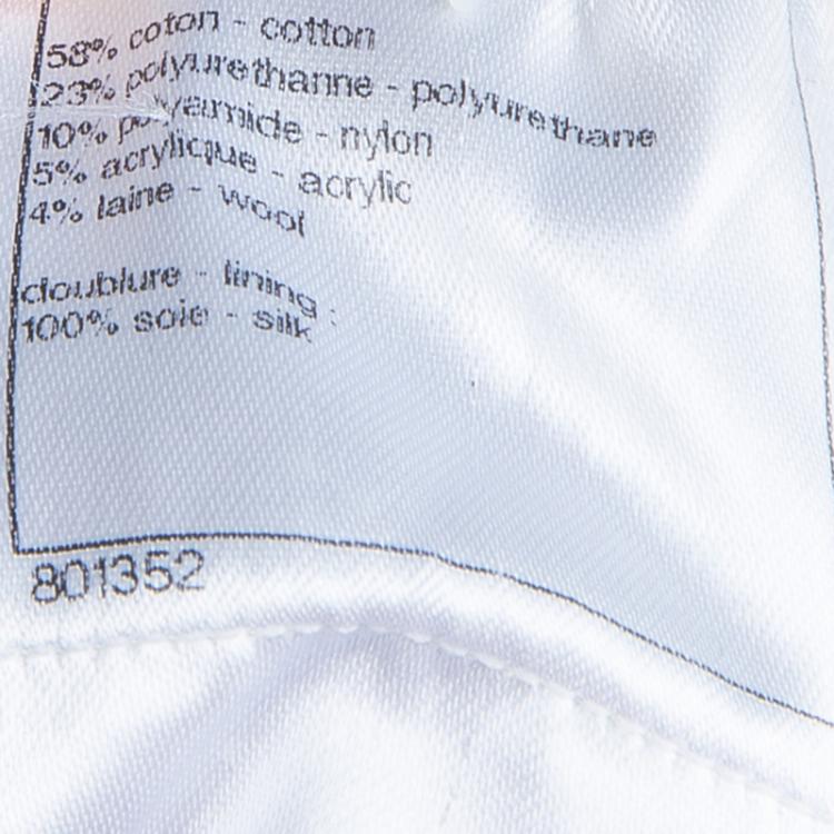 Pre Owned Chanel Cream Tweed Dress L