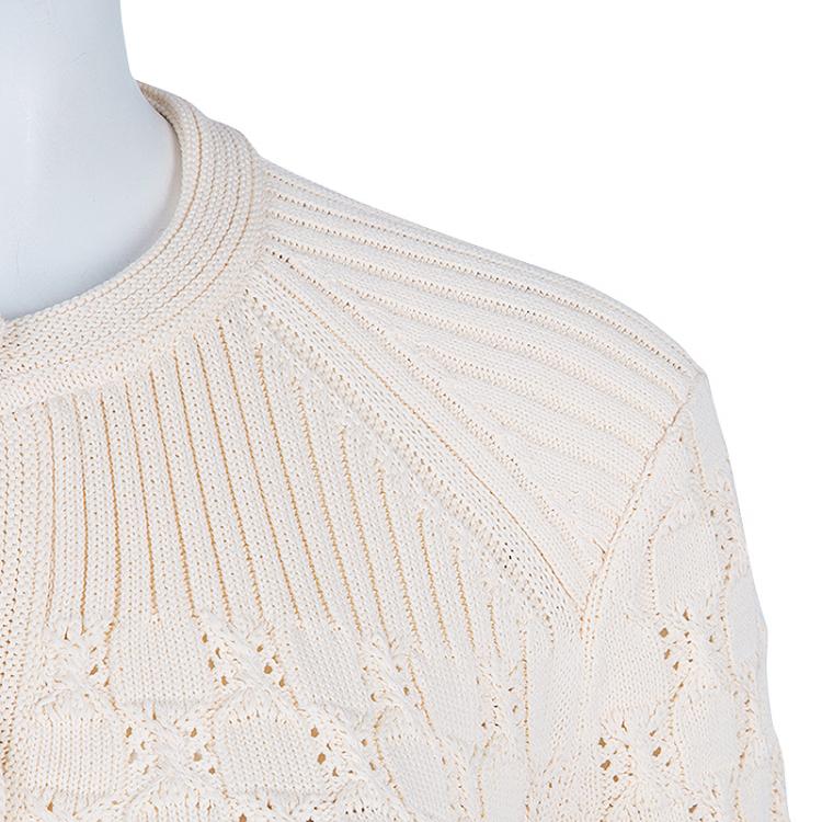 Pre Owned Chanel Offwhite Embroidered Cardigan M
