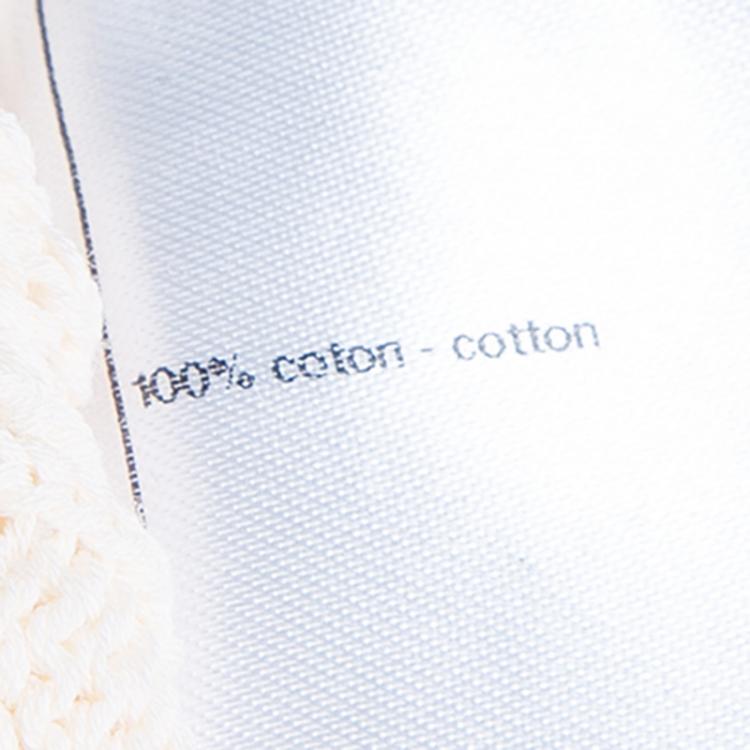 Pre Owned Chanel Offwhite Embroidered Cardigan M