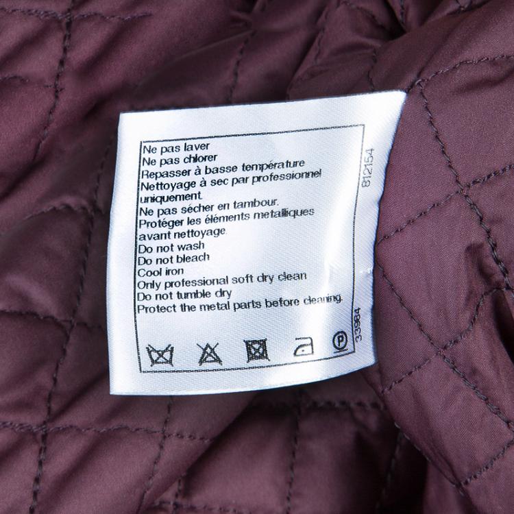 Pre Owned Chanel Navy Blue Quilted Bomber Jacket L