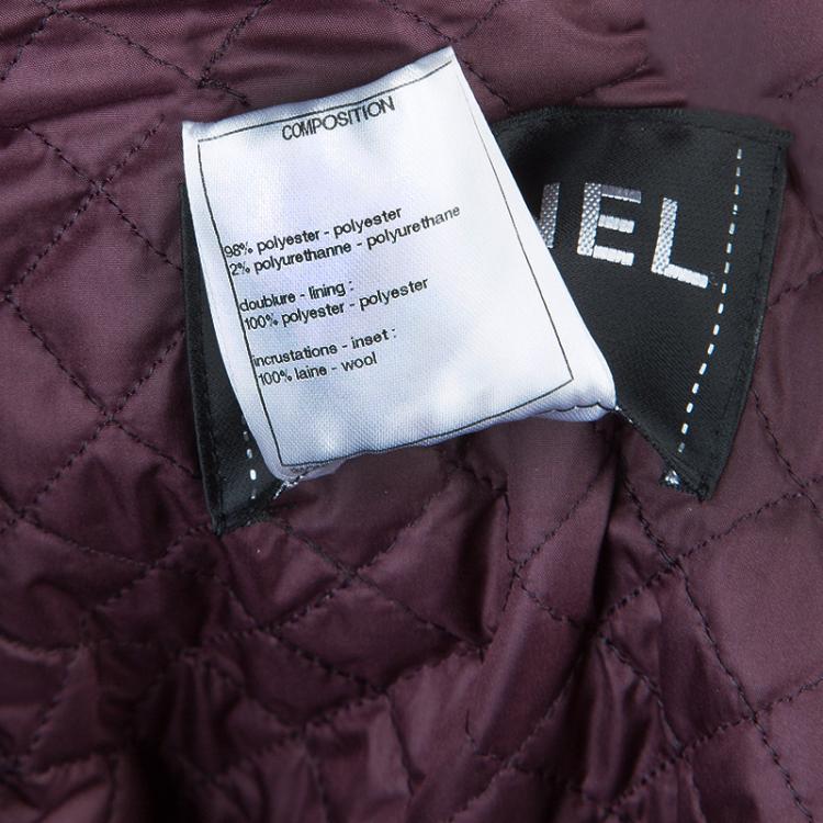 Pre Owned Chanel Navy Blue Quilted Bomber Jacket L