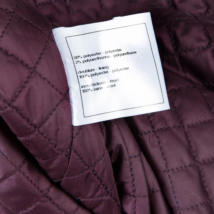 Pre Owned Chanel Navy Blue Quilted Bomber Jacket L