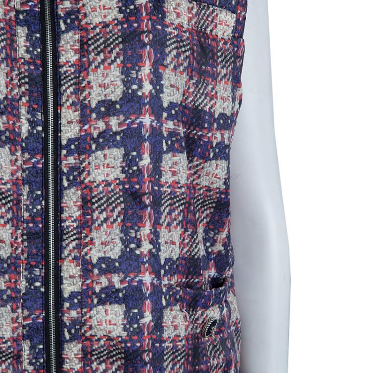 Pre Owned Chanel Printed Nylon Sleeveless Reversible Jacket L