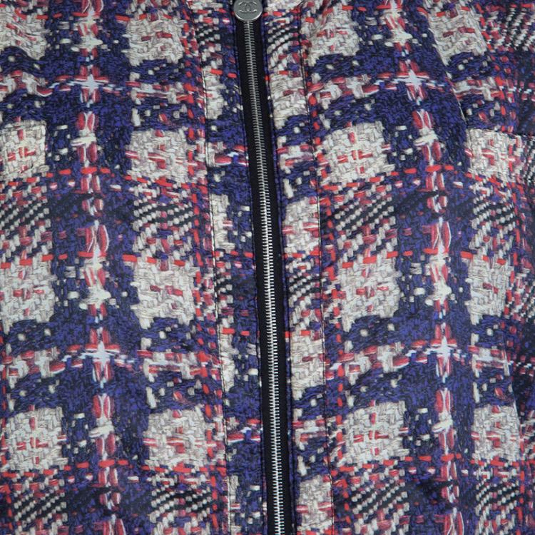 Pre Owned Chanel Printed Nylon Sleeveless Reversible Jacket L