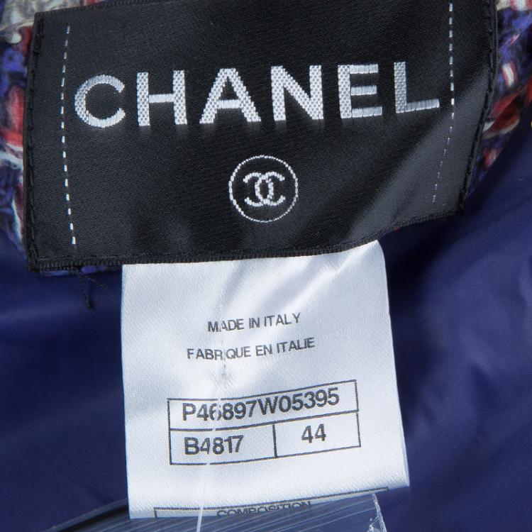 Pre Owned Chanel Printed Nylon Sleeveless Reversible Jacket L
