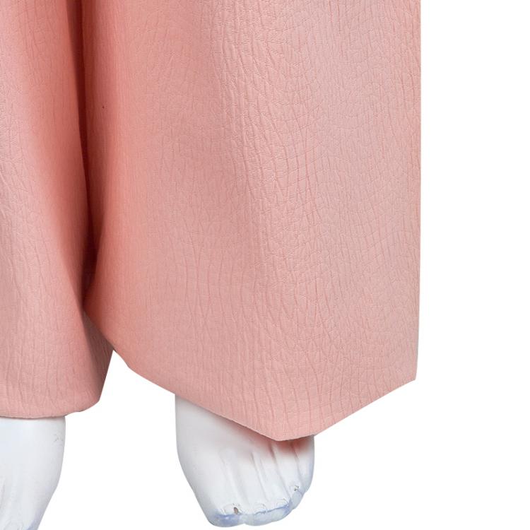 Pre Owned Chanel Light Pink Textured Cotton Wide-Leg Trousers M