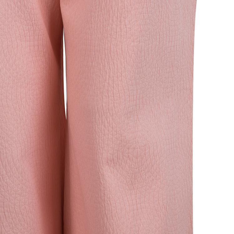 Pre Owned Chanel Light Pink Textured Cotton Wide-Leg Trousers M
