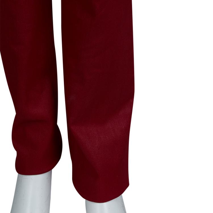 Pre Owned Chanel Red Metallic Finish Jeans L