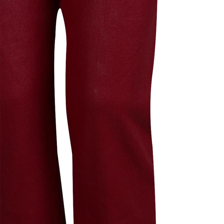 Pre Owned Chanel Red Metallic Finish Jeans L