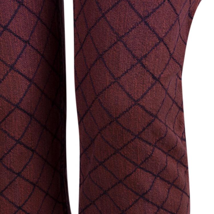 Pre Owned Chanel Red Stone-Washed Denim Topstitch Detail Jeans M