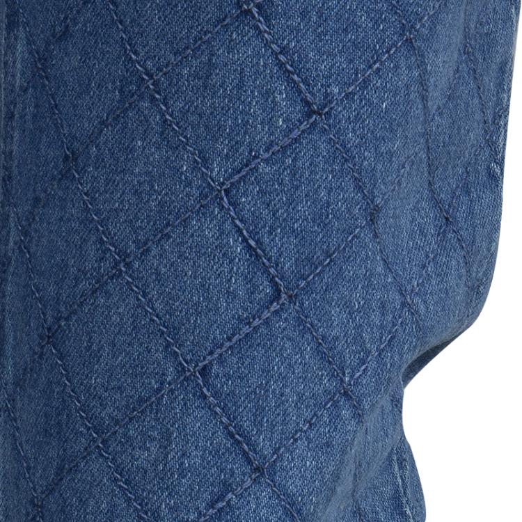 Pre Owned Chanel Indigo Denim Topstitch Detail Jeans M