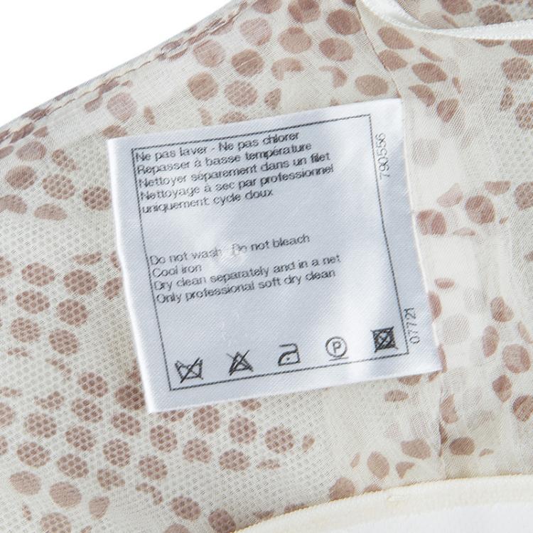 Pre Owned Chanel Beige Printed Silk Halter Dress M