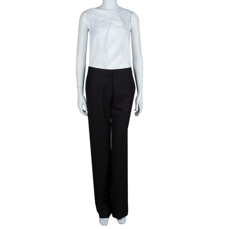 Pre Owned Chanel Black Wool Trousers M