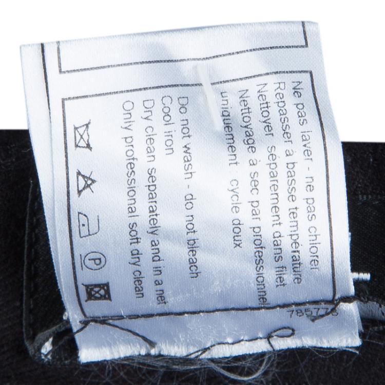 Pre Owned Chanel Black Wool Trousers M