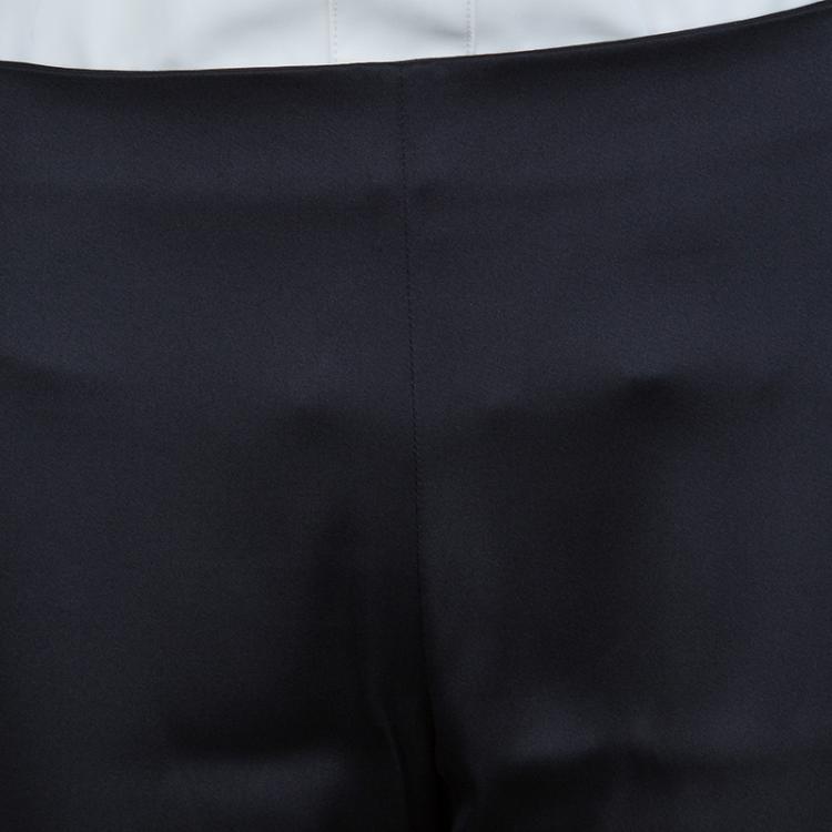 Pre Owned Chanel Black Silk Straight Fit Trousers M