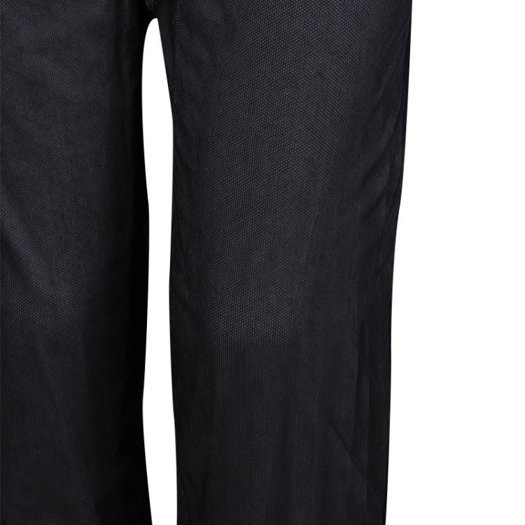 Pre Owned Chanel Black Cotton Mesh Lined Trousers L