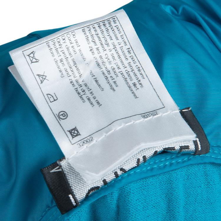 Pre Owned Chanel Turquoise Blue Sleeveless Nylon Jacket M