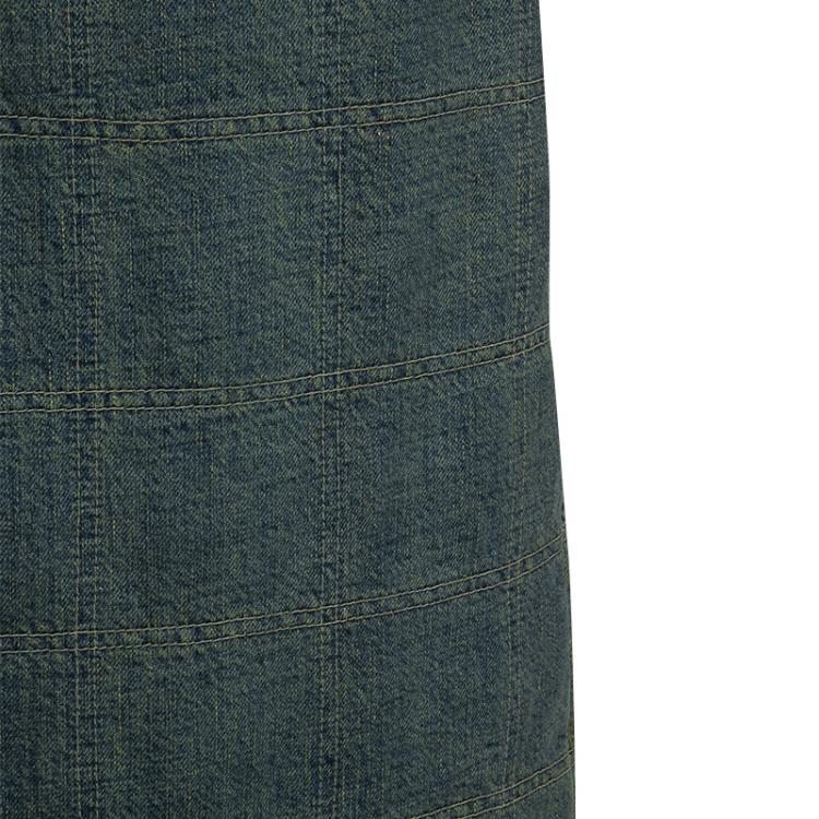 Pre Owned Chanel Vintage Washed Denim Quilted Maxi Skirt M