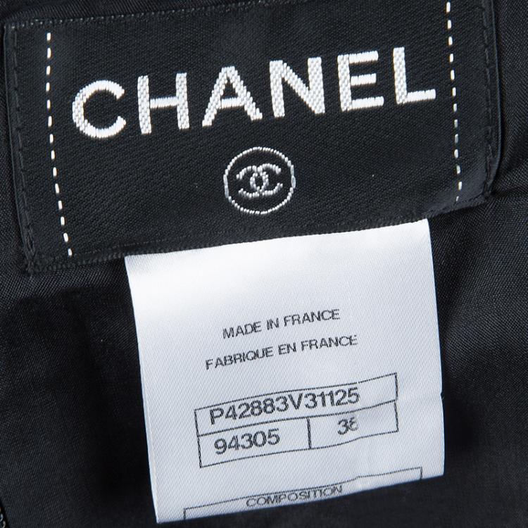 Pre Owned Chanel Black Textured Cotton Cap Sleeve Dress M