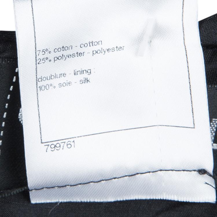 Pre Owned Chanel Black Textured Cotton Cap Sleeve Dress M