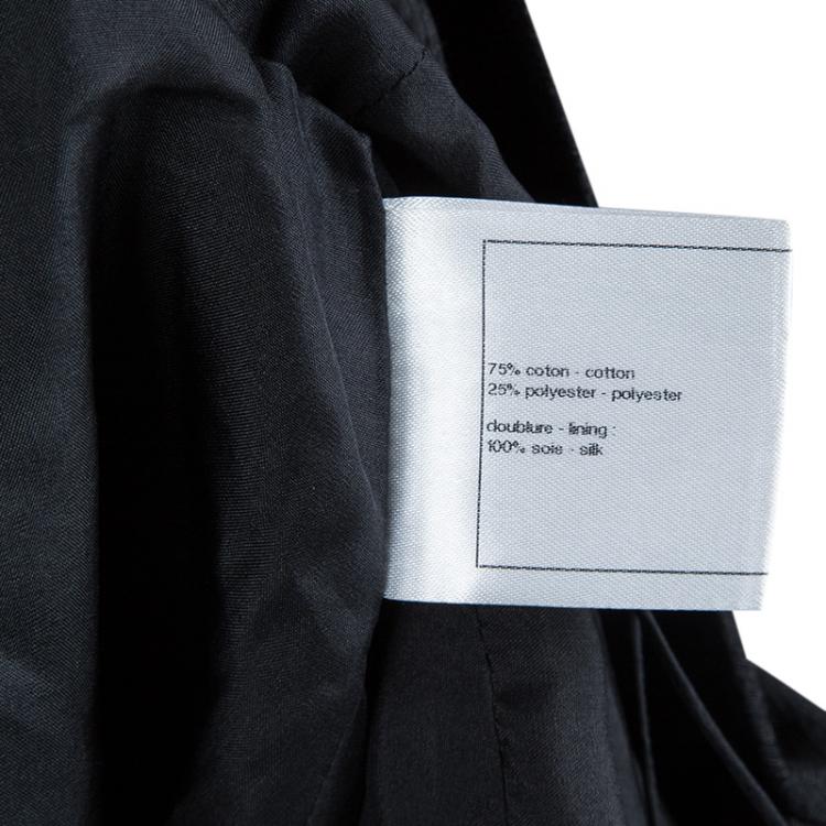 Pre Owned Chanel Black Textured Cotton Cap Sleeve Dress M